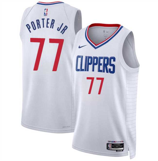 Men%27s Los Angeles Clippers #77 Kevin Porter Jr White Association Edition Stitched Jersey Dzhi